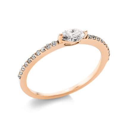 Solitaeire Rosegold 18kt 0,35 Diamantringe mit 21 Diamanten - 1AL88