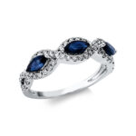 Farbstein 2er-Krappe Weißgold 18kt 0,39 Diamantringe Farbstein 1,09 ct - 1AO71