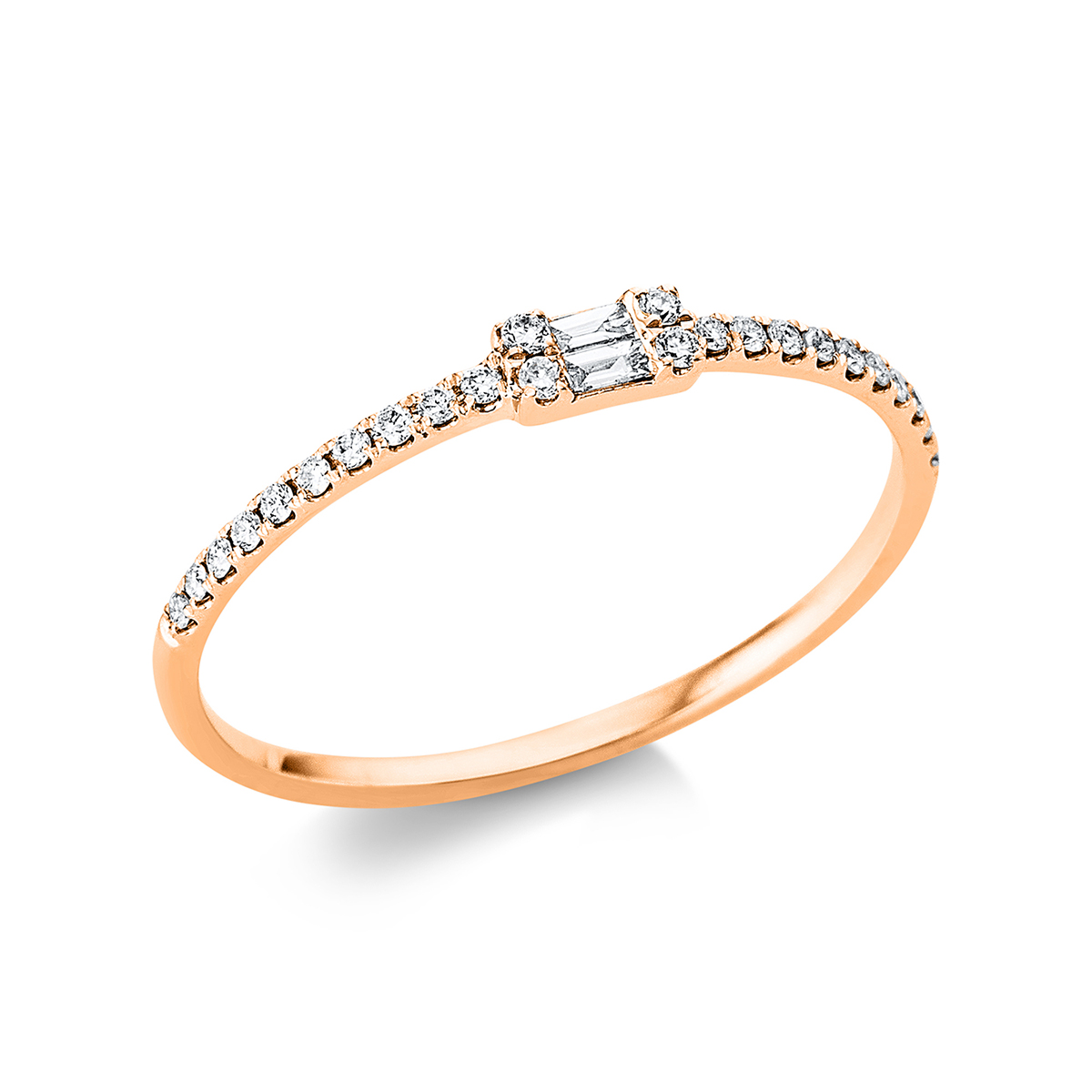 1AR58R Baguette Rosegold 18kt 0,12 Diamantringe mit 26 Diamanten - 1AR58 – Bild 1