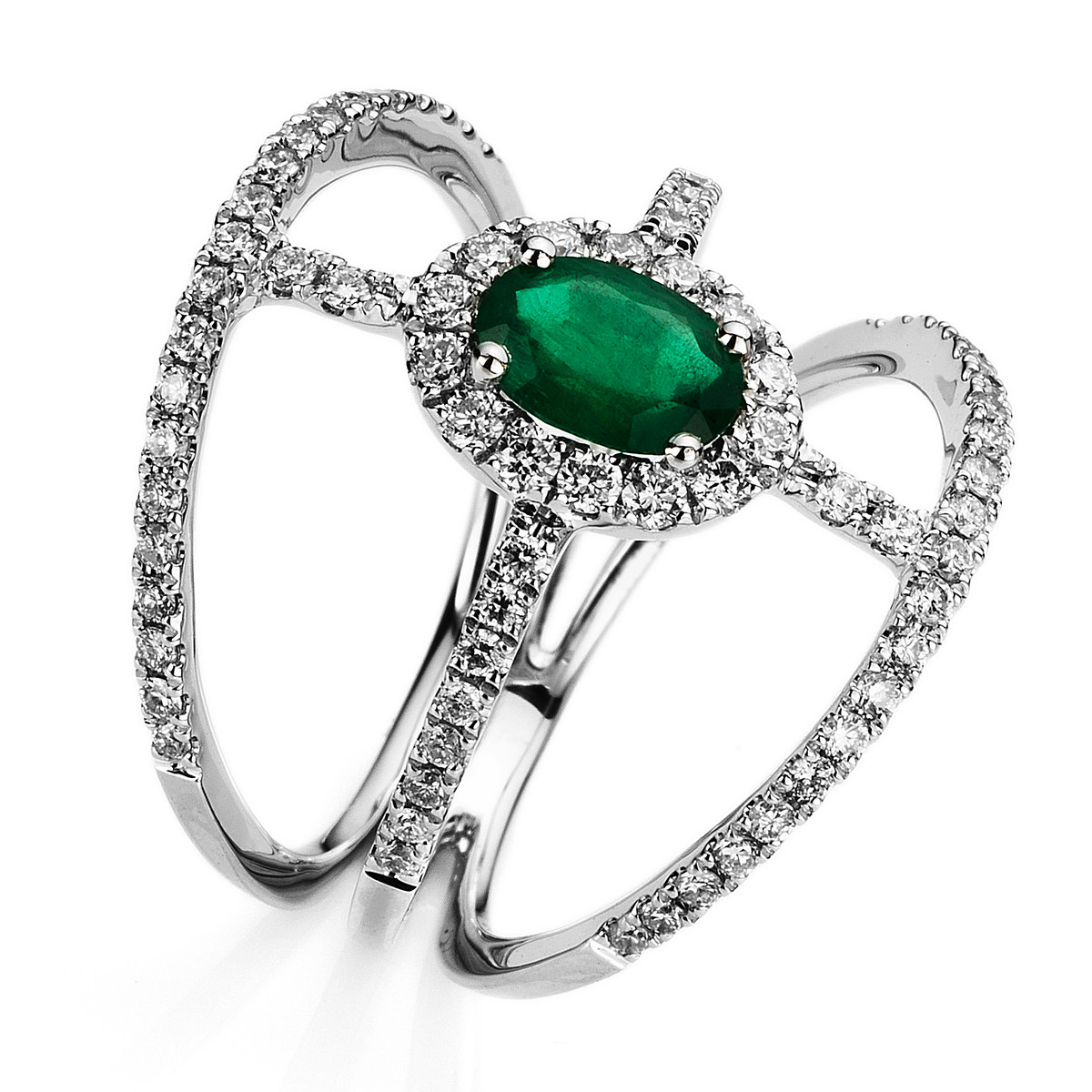 1B578W Farbstein Weißgold 18kt 0,75 Diamantringe Farbstein 0,62 ct - 1B578 – Bild 1