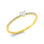 Solitaeire Gelbgold 18kt 0,17 Diamantringe mit 25 Diamanten - 1BF34