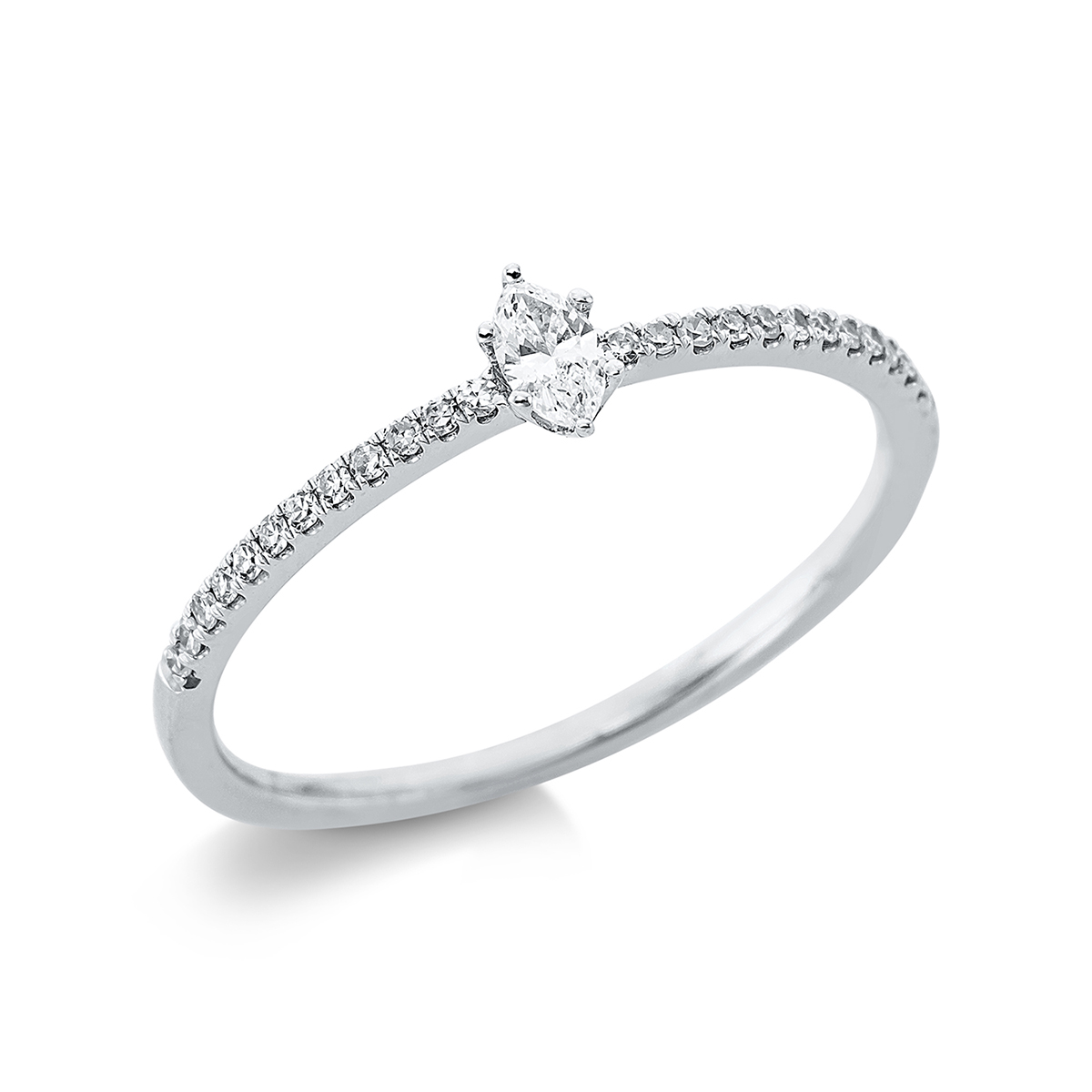 1BF35W Solitaeire 6er-Krappe Weißgold 18kt 0,16 Diamantringe mit 25 Diamanten - 1BF35 – Bild 1