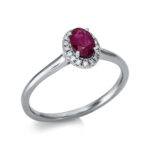 Farbstein 4er-Krappe Weißgold 18kt 0,08 Diamantringe Farbstein 0,54 ct - 1BH10