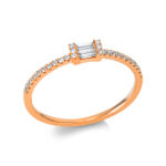 Baguette Rosegold 18kt 0,20 Diamantringe mit 28 Diamanten - 1BH50