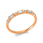 Baguette Rosegold 18kt 0,33 Diamantringe mit 9 Diamanten - 1BH53