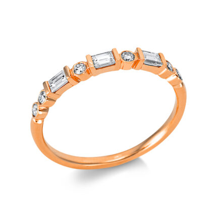 Baguette Rosegold 18kt 0,33 Diamantringe mit 9 Diamanten - 1BH53
