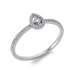 Solitaeire Weißgold 18kt 0,17 Diamantringe mit 39 Diamanten - 1BH77