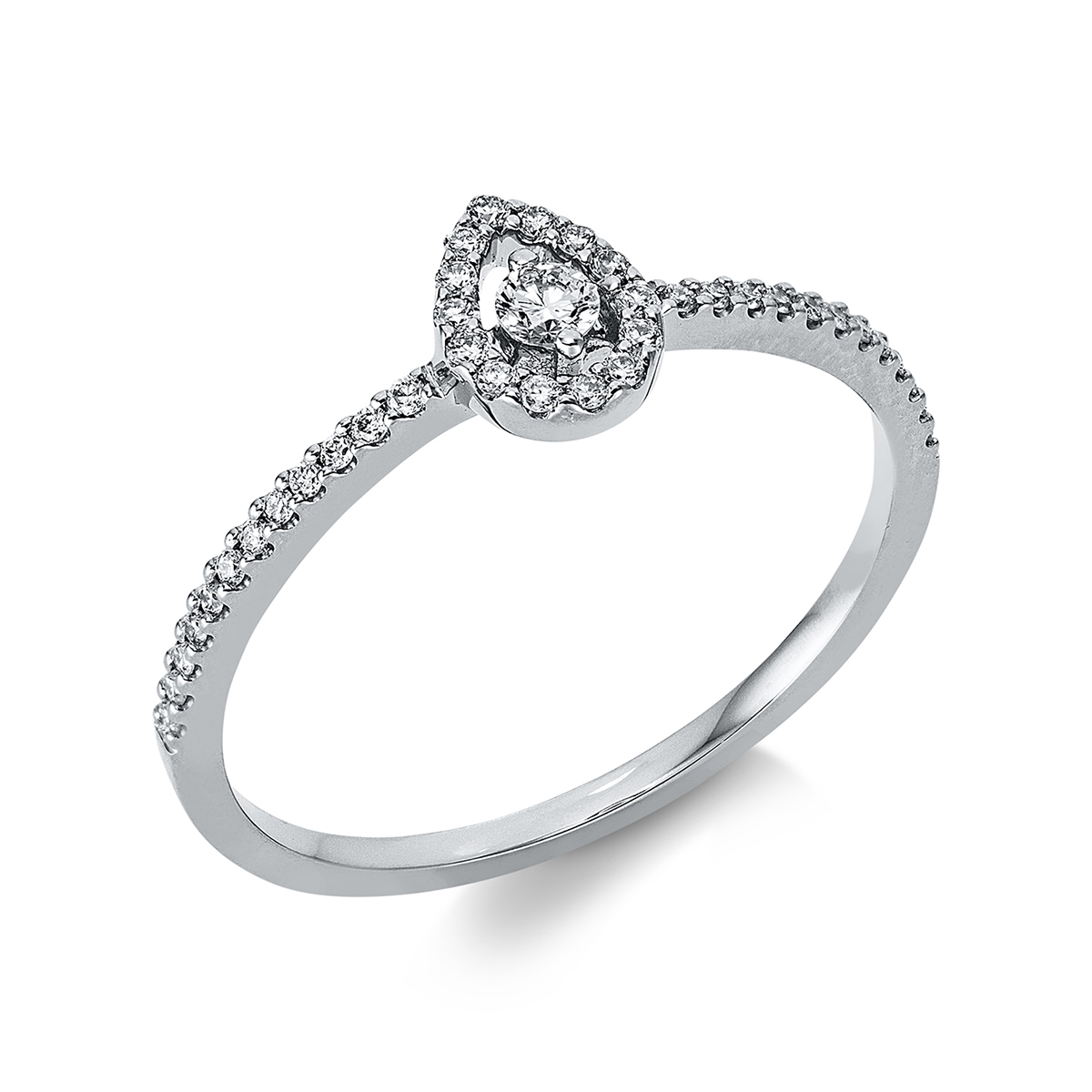 1BH77W Solitaeire Weißgold 18kt 0,17 Diamantringe mit 39 Diamanten - 1BH77 – Bild 1