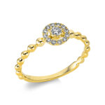 Solitaeire Gelbgold 18kt 0,19 Diamantringe mit 13 Diamanten - 1BH85