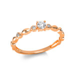 Solitaeire Rosegold 18kt 0,24 Diamantringe mit 7 Diamanten - 1BH87