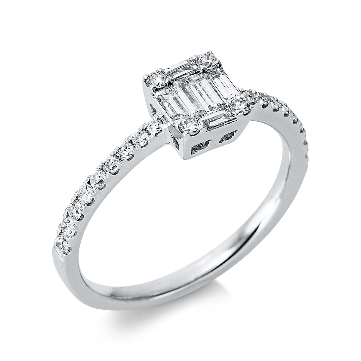 1BU49W Baguette Weißgold 18kt 0,48 Diamantringe mit 28 Diamanten - 1BU49 – Bild 1
