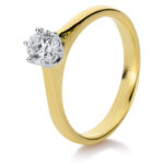 Solitaeire 6er-Krappe Gelbgold / Weißgold 18kt 0,43 Diamantringe mit 1 Diamanten - 1C325