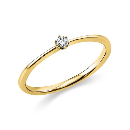 Solitaeire 6er-Krappe Gelbgold 18kt 0,05 Diamantringe mit 1 Diamanten - 1C476