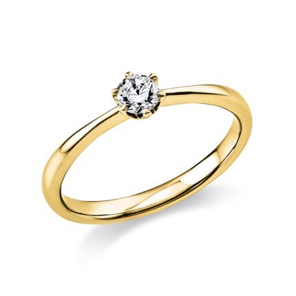 Solitaeire 6er-Krappe Gelbgold 18kt 0,20 Diamantringe mit 1 Diamanten - 1C480