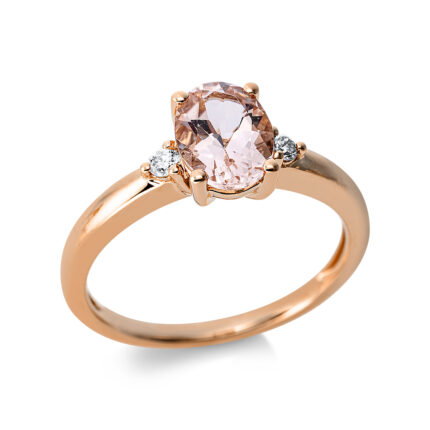Farbstein 4er-Krappe Rosegold 18kt 0,07 Diamantringe Farbstein 1,15 ct - 1CB83