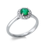 Farbstein 4er-Krappe Weißgold 18kt 0,17 Diamantringe Farbstein 0,47 ct - 1CB91