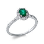 Farbstein 4er-Krappe Weißgold 18kt 0,22 Diamantringe Farbstein 0,47 ct - 1CB99