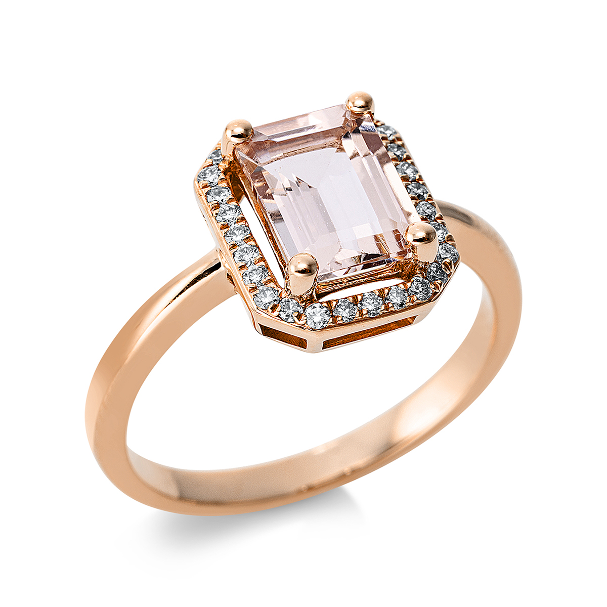 1CC01R Farbstein 4er-Krappe Rosegold 18kt 0,15 Diamantringe Farbstein 1,45 ct - 1CC01 – Bild 1