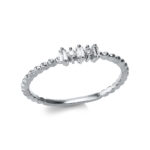 Baguette Weißgold 18kt 0,08 Diamantringe mit 5 Diamanten - 1CC86
