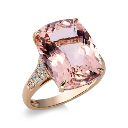 Farbstein 4er-Krappe Rosegold 18kt 0,19 Diamantringe Farbstein 10,2 ct - 1CE67