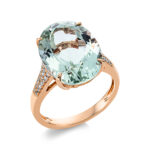 Farbstein 4er-Krappe Rosegold 18kt 0,17 Diamantringe Farbstein 10 ct - 1CE84