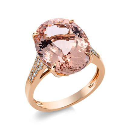 Farbstein 4er-Krappe Rosegold 18kt 0,17 Diamantringe Farbstein 10,2 ct - 1CE85