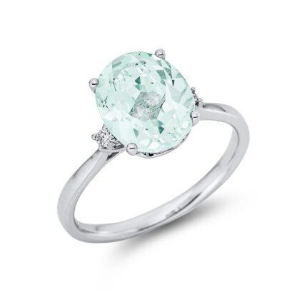 Farbstein 4er-Krappe Weißgold 18kt 0,04 Diamantringe Farbstein 2,77 ct - 1CF05