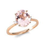 Farbstein 4er-Krappe Rosegold 18kt 0,04 Diamantringe Farbstein 2,19 ct - 1CF08