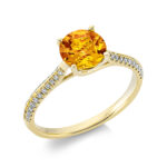 Farbstein 4er-Krappe Gelbgold 18kt 0,14 Diamantringe Farbstein 1,26 ct - 1CF15