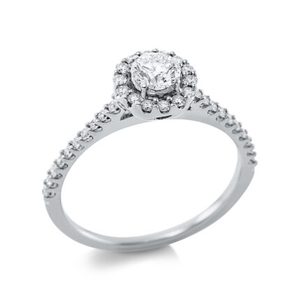 Solitaeire Weißgold 18kt 0,66 Diamantringe mit 35 Diamanten - 1CF33