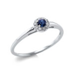 Farbstein Weißgold 18kt 0,07 Diamantringe Farbstein 0,15 ct - 1CF42