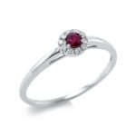 Farbstein Weißgold 18kt 0,07 Diamantringe Farbstein 0,14 ct - 1CF44