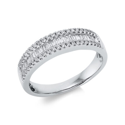 Baguette Weißgold 18kt 0,43 Diamantringe mit 68 Diamanten - 1CH61
