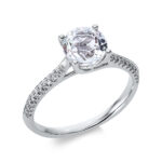 Farbstein 4er-Krappe Weißgold 18kt 0,14 Diamantringe Farbstein 1,29 ct - 1CI08