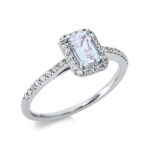 Farbstein 4er-Krappe Weißgold 18kt 0,19 Diamantringe Farbstein 0,48 ct - 1CI12