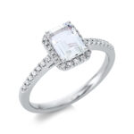 Farbstein 4er-Krappe Weißgold 18kt 0,11 Diamantringe Farbstein 0,93 ct - 1CI35