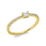 Baguette Gelbgold 18kt 0,17 Diamantringe mit 20 Diamanten - 1CI57