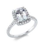 Farbstein 4er-Krappe Weißgold 18kt 0,36 Diamantringe Farbstein 1,95 ct - 1CI58