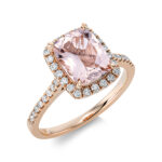 Farbstein 4er-Krappe Rosegold 18kt 0,36 Diamantringe Farbstein 1,92 ct - 1CI62