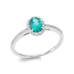 Farbstein 4er-Krappe Weißgold 18kt 0,14 Diamantringe Farbstein 0,46 ct - 1CI97