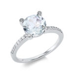 Farbstein 4er-Krappe Weißgold 18kt 0,23 Diamantringe Farbstein 1,93 ct - 1CJ21