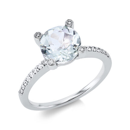 Farbstein 4er-Krappe Weißgold 18kt 0,23 Diamantringe Farbstein 1,78 ct - 1CJ21