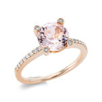 Farbstein 4er-Krappe Rosegold 18kt 0,24 Diamantringe Farbstein 1,81 ct - 1CJ22
