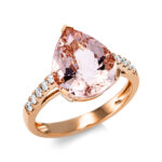 Farbstein 3er-Krappe Rosegold 18kt 0,22 Diamantringe Farbstein 4,2 ct - 1CK95