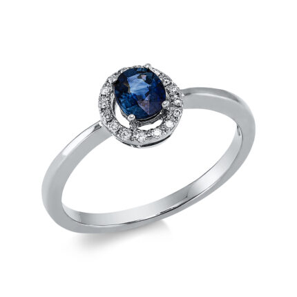 Farbstein 4er-Krappe Weißgold 18kt 0,05 Diamantringe Farbstein 0,37 ct - 1CM09