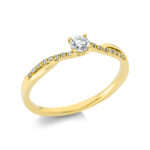 Solitaeire 4er-Krappe Gelbgold 18kt 0,20 Diamantringe mit 17 Diamanten - 1CM34