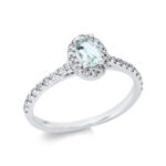 Farbstein 4er-Krappe Weißgold 18kt 0,27 Diamantringe Farbstein 0,39 ct - 1CO77