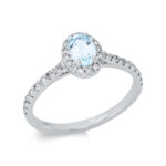 Farbstein 4er-Krappe Weißgold 18kt 0,27 Diamantringe Farbstein 0,52 ct - 1CO79