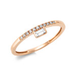 Solitaeire Rosegold 18kt 0,13 Diamantringe mit 12 Diamanten - 1CP21