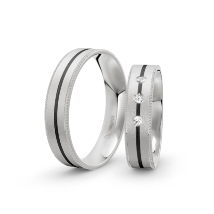 Trauringe Silber / Schwarz Rhodiniert / Silber / 925 Silber | Modell Zum-1004s